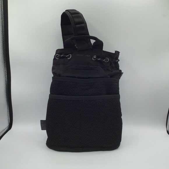 Dagne Dover black air mesh pocked sling bag black backpack tote - Picture 1 of 7